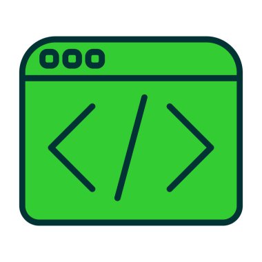 Web Programlama Ağ simgesi, vektör illüstrasyonu