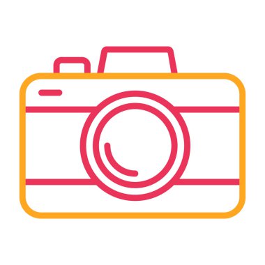 Kamera simgesi vektörü. İnce çizgi işareti. izole edilmiş sınır sembolü çizimi