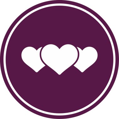 Aşk kalp yuvarlak vektör simgesi