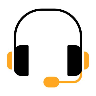 kulaklık yassı simgesi, vektör illüstrasyonu