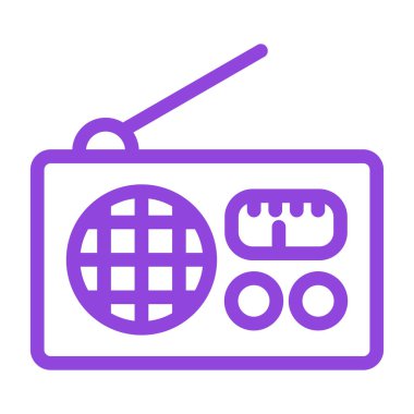 Radyo. Web simgesi basit illüstrasyon