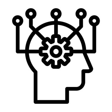 Beyin. Web simgesi basit tasarım