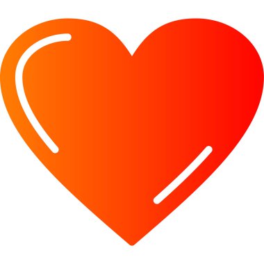 turuncu kalp şekli simgesi beyaz arkaplanda izole edilmiş. Sevgililer günü sembolü. Aşk sembolü, tutku günü. vektör illüstrasyonu