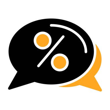 Yüzde iskonto işaretli konuşma balonu