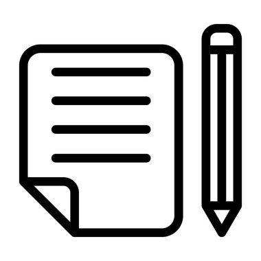 Kalem simgesi. Not defteri vektör sembolünün web için basit bir illüstrasyonuName