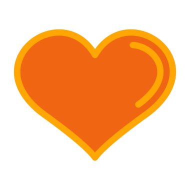 beyaz arkaplanda turuncu kalp