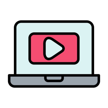 Video oynatıcı simgesi, vektör illüstrasyonuName