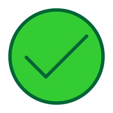 vektör simgesini kontrol et. Grafik tasarımı ve web için izole edilmiş basit illüstrasyon