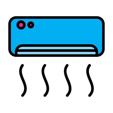 Klima simgesi renk ana hatları vektörü