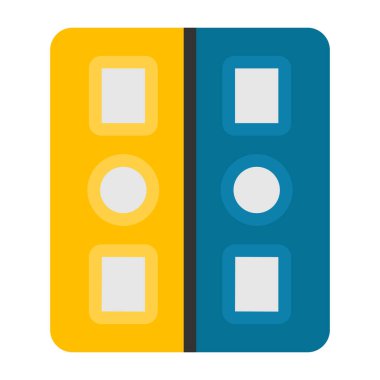 düz renk retro anahtar karikatürü