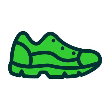 Yeşil ayakkabı ve yeşil ayakkabı ikonu vektörü. yeşil ayakkabı işareti.