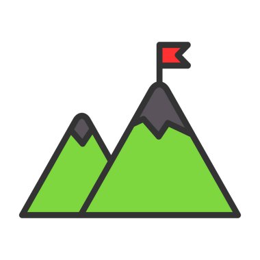 hiking vektör düz renk simgesi