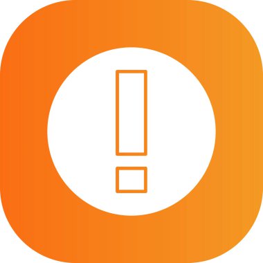 Ünlem işareti simgesi. Beyaz arkaplanda izole edilmiş vektör illüstrasyonu