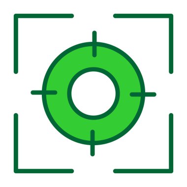 Beyaz arkaplanda yeşil hedef simgesi izole edildi. Dart tahtası işareti. Okçuluk tahtası simgesi. Dart tahtası işareti. İş konsepti. Soyut daire düğmesi. vektör