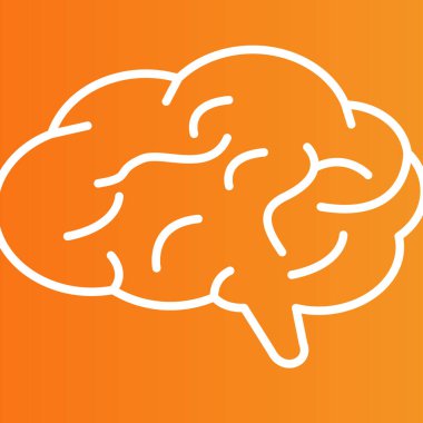 beyin simgesi tasarımı illüstrasyonu