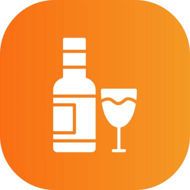 alkol cam ikonu rozet tarzında