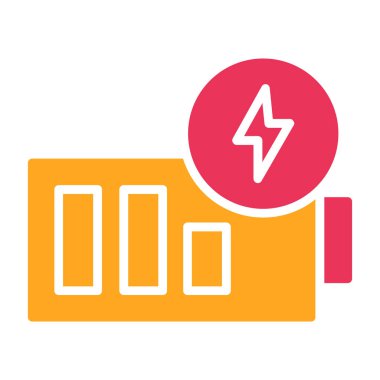 Vektör illüstrasyonu, basit elektrik bataryası simgesi