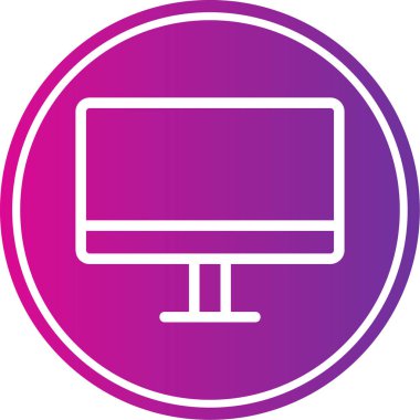 Bilgisayar monitörü simgesi. Web için dizüstü bilgisayar vektör simgelerinin basit çizimi