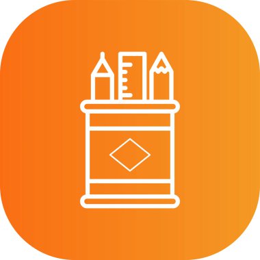 Soyut arkaplan grubunda kalem simgesi izole edildi