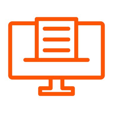 Bilgisayar ekranı ikon vektörü. Bilgisayar monitörü simgesi. izole edilmiş sınır sembolü çizimi