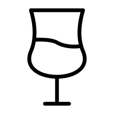 Şarap kadehi ikonlu cam, taslak tarzı.