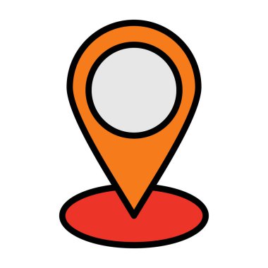 harita konum simgesi, konum haritası vektör illüstrasyonu