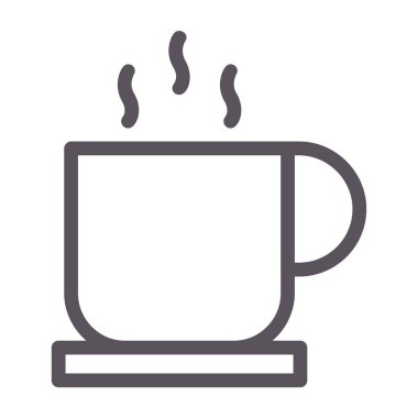Kahve fincanı ana hatlı içecek ikonu
