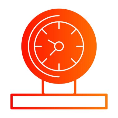 Kırmızı çemberli bir saatin vektör çizimi