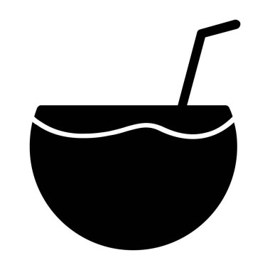 Hindistan cevizi. Web simgesi basit illüstrasyon