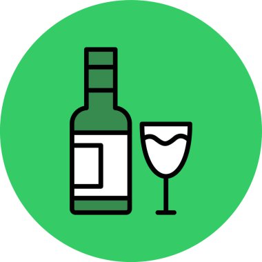 şarap cam ikonu vektör illüstrasyonu