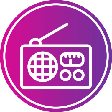 Radyo. Web simgesi basit illüstrasyon