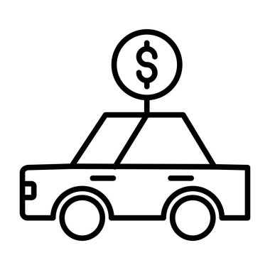 araba sigorta çizgisi simgesi, vektör