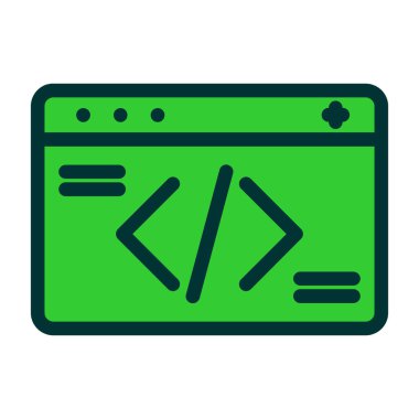 tarayıcı vektörü düz renk simgesi