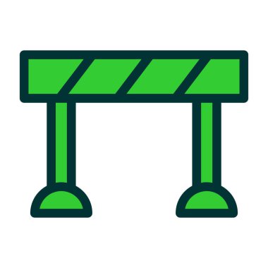 bariyer simgesi vektörü. İnce çizgi işareti. izole edilmiş sınır sembolü çizimi