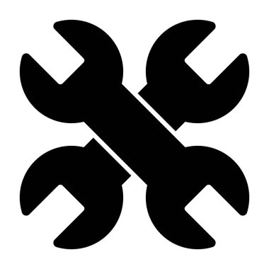 çapraz anahtar simgesi, vektör illüstrasyonu