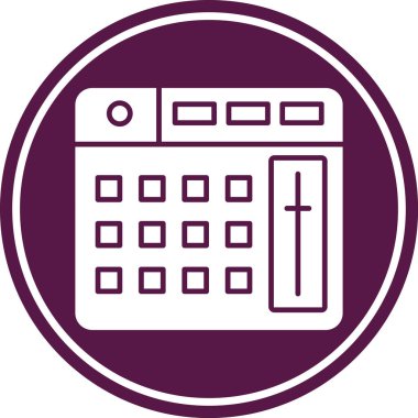 Hesap makinesi düz yuvarlak vektör simgesi