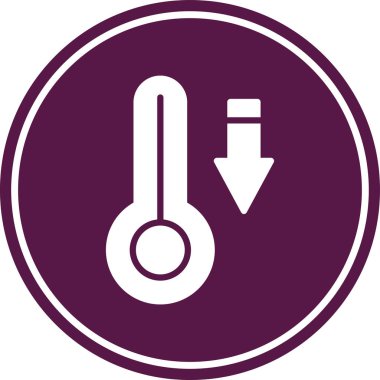 Isı vektör simgesi. bu yuvarlak düz sembol beyaz arkaplan üzerinde menekşe rengi ile çizilir