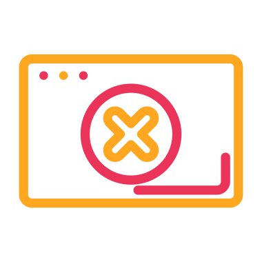 çapraz işaret vektör illüstrasyon tasarımlı bilgisayar ekranı