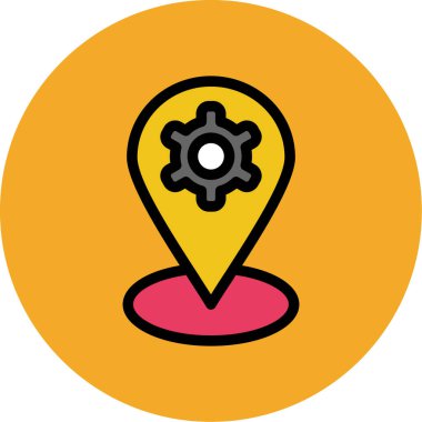 Beyaz arkaplanda vektör konumu düz simgesi