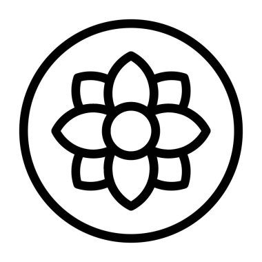 Lotus çiçeği ikonu ana hat vektörü. Çiçek. çiçek