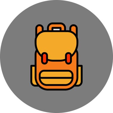 sırt çantası simgesi vektör illüstrasyonu