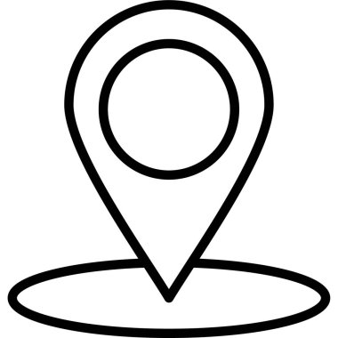 konum haritası pin simgesi ana hat biçiminde