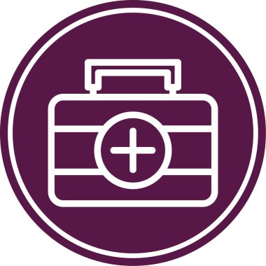 Tıbbi durum vektör ikonu. stil, mor yuvarlak açılı, yuvarlak açılı, beyaz arkaplanlı düz semboldür