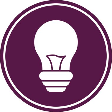 Ampul düz yuvarlak vektör simgesi