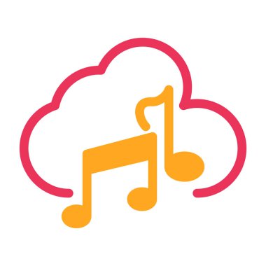 bulut müzik vektörü illüstrasyon simgesi