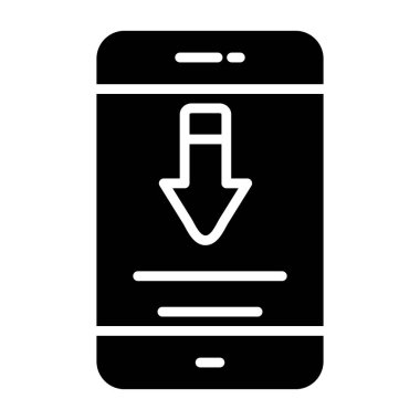 mobil indirme vektör simgesi dekoru