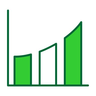 büyüme grafik vektör simgesi. düz çizim tasarımı.