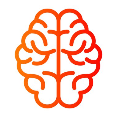 beyin düz vektör simgesi