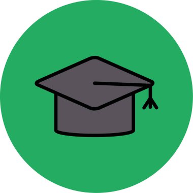 Mezuniyet şapkası Web simgesi basit illüstrasyon
