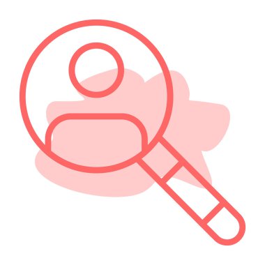 Şeffaf arkaplanda izole edilmiş büyüteç vektör simgesi